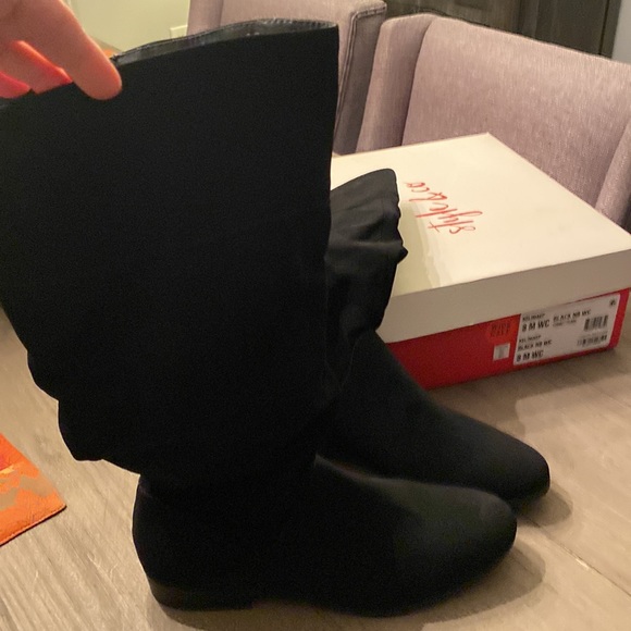 Style & Co black scrunched boots size 8 Wide, Kelimaep style - Picture 2 of 7